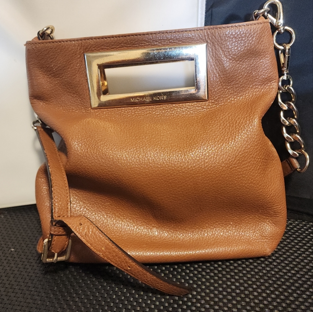 Michael Kors 2 Way Shoulder Bag 35T2GBKM2L Handle Leather Brown- VIETNAM - READ